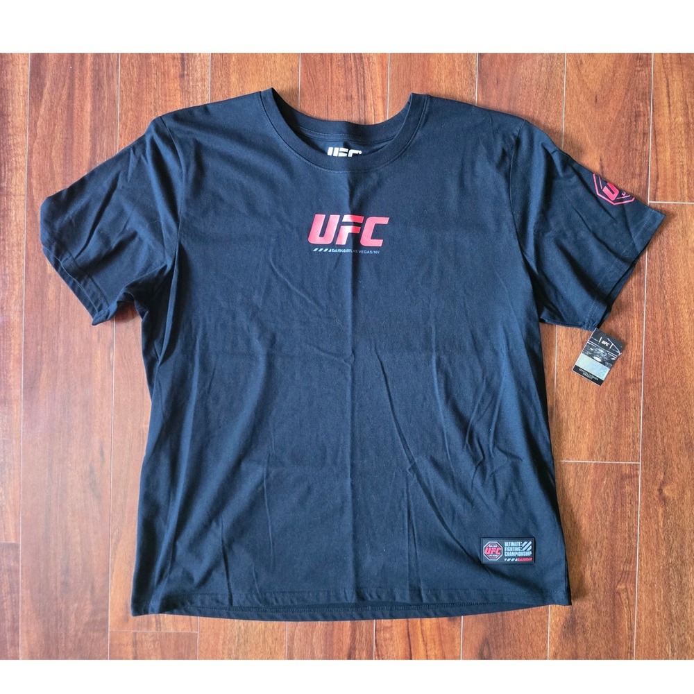 UFC Ultimate Fighting Championship Graphic T-Shirt Mens 2XL Black Red MMA Tee